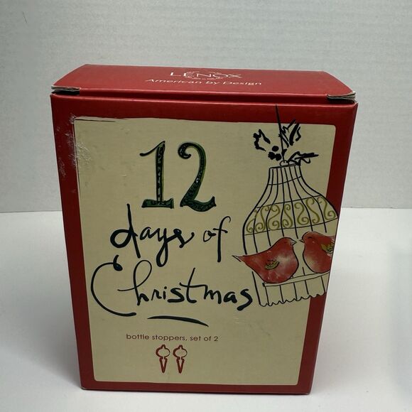 Lenox 12 Days Of Christmas Bottle Stoppers Set Of 2 - Picture 7 of 8